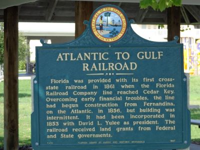 Cedar Key is end of the line for 1st cross-state RR from the Atlantic to Gulf.  